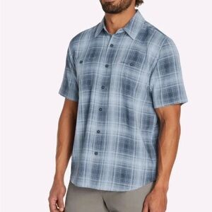 Orvis Men's Light Blue Plaid Button Down Shirt SZ XXL